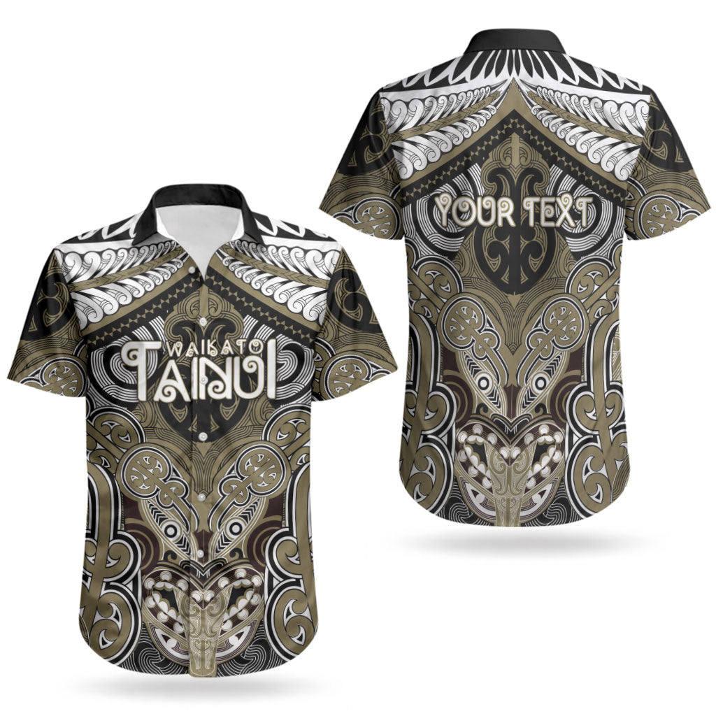 Aotearoa Iwi Waikato Tainui Personalised Couples Matching Puletasi and Hawaiian Shirt Maori Kowhaiwhai Pattern