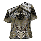 Aotearoa Iwi Waikato Tainui Personalised Cross Shoulder Shirt Maori Kowhaiwhai Pattern