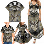 Aotearoa Iwi Waikato Tainui Personalised Family Matching Summer Maxi Dress and Hawaiian Shirt Maori Kowhaiwhai Pattern