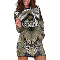 Aotearoa Iwi Waikato Tainui Personalised Hoodie Dress Maori Kowhaiwhai Pattern