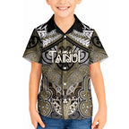 Aotearoa Iwi Waikato Tainui Personalised Kid Hawaiian Shirt Maori Kowhaiwhai Pattern