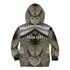 Aotearoa Iwi Waikato Tainui Personalised Kid Hoodie Maori Kowhaiwhai Pattern