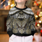 Aotearoa Iwi Waikato Tainui Personalised Kid Ugly Christmas Sweater Maori Kowhaiwhai Pattern