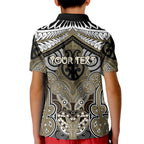 Aotearoa Iwi Waikato Tainui Personalised Kid Polo Shirt Maori Kowhaiwhai Pattern