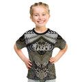 Aotearoa Iwi Waikato Tainui Personalised Kid T Shirt Maori Kowhaiwhai Pattern