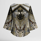 Aotearoa Iwi Waikato Tainui Personalised Kimono Sleeve Blouse Maori Kowhaiwhai Pattern