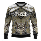 Aotearoa Iwi Waikato Tainui Personalised Ugly Christmas Sweater Maori Kowhaiwhai Pattern