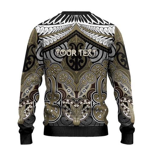 Aotearoa Iwi Waikato Tainui Personalised Ugly Christmas Sweater Maori Kowhaiwhai Pattern
