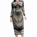 Aotearoa Iwi Waikato Tainui Personalised Long Sleeve Bodycon Dress Maori Kowhaiwhai Pattern