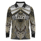 Aotearoa Iwi Waikato Tainui Personalised Long Sleeve Polo Shirt Maori Kowhaiwhai Pattern