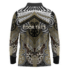 Aotearoa Iwi Waikato Tainui Personalised Long Sleeve Polo Shirt Maori Kowhaiwhai Pattern
