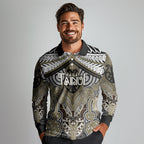 Aotearoa Iwi Waikato Tainui Personalised Long Sleeve Polo Shirt Maori Kowhaiwhai Pattern