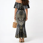 Aotearoa Iwi Waikato Tainui Personalised Mermaid Dress Maori Kowhaiwhai Pattern