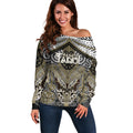 Aotearoa Iwi Waikato Tainui Personalised Off Shoulder Sweater Maori Kowhaiwhai Pattern