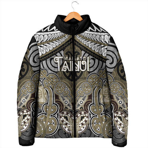 Aotearoa Iwi Waikato Tainui Personalised Padded Jacket Maori Kowhaiwhai Pattern
