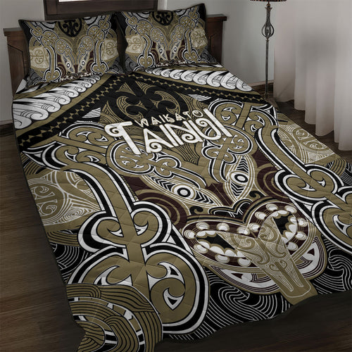 Aotearoa Iwi Waikato Tainui Quilt Bed Set Maori Kowhaiwhai Pattern