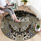 Aotearoa Iwi Waikato Tainui Round Carpet Maori Kowhaiwhai Pattern