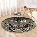 Aotearoa Iwi Waikato Tainui Round Carpet Maori Kowhaiwhai Pattern