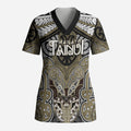 Aotearoa Iwi Waikato Tainui Personalised Scrub Top Maori Kowhaiwhai Pattern