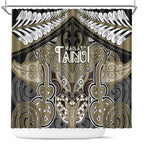Aotearoa Iwi Waikato Tainui Shower Curtain Maori Kowhaiwhai Pattern