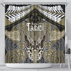 Aotearoa Iwi Waikato Tainui Shower Curtain Maori Kowhaiwhai Pattern