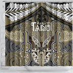 Aotearoa Iwi Waikato Tainui Shower Curtain Maori Kowhaiwhai Pattern