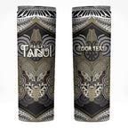 Aotearoa Iwi Waikato Tainui Personalised Skinny Tumbler Maori Kowhaiwhai Pattern