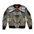 Aotearoa Iwi Waikato Tainui Personalised Sleeve Zip Bomber Jacket Maori Kowhaiwhai Pattern