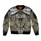 Aotearoa Iwi Waikato Tainui Personalised Sleeve Zip Bomber Jacket Maori Kowhaiwhai Pattern