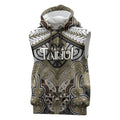 Aotearoa Iwi Waikato Tainui Personalised Sleeveless Hoodie Maori Kowhaiwhai Pattern