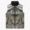 Aotearoa Iwi Waikato Tainui Personalised Sleeveless Puffer Jacket Maori Kowhaiwhai Pattern
