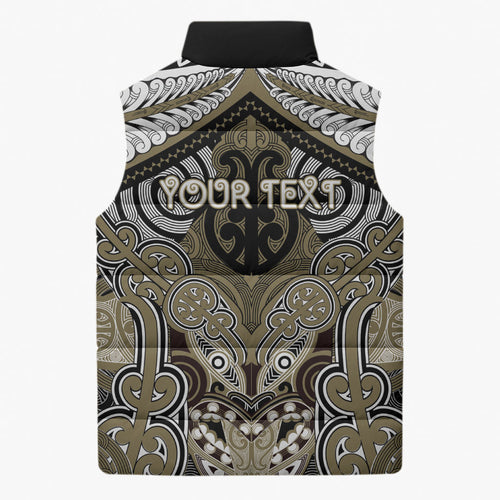 Aotearoa Iwi Waikato Tainui Personalised Sleeveless Puffer Jacket Maori Kowhaiwhai Pattern