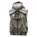Aotearoa Iwi Waikato Tainui Personalised Sleeveless Zip Hoodie Maori Kowhaiwhai Pattern
