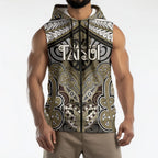 Aotearoa Iwi Waikato Tainui Personalised Sleeveless Zip Hoodie Maori Kowhaiwhai Pattern