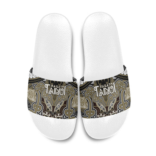 Aotearoa Iwi Waikato Tainui Slide Sandals Maori Kowhaiwhai Pattern