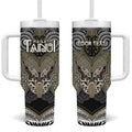 Aotearoa Iwi Waikato Tainui Personalised Tumbler With Handle Maori Kowhaiwhai Pattern