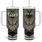 Aotearoa Iwi Waikato Tainui Personalised Tumbler With Handle Maori Kowhaiwhai Pattern