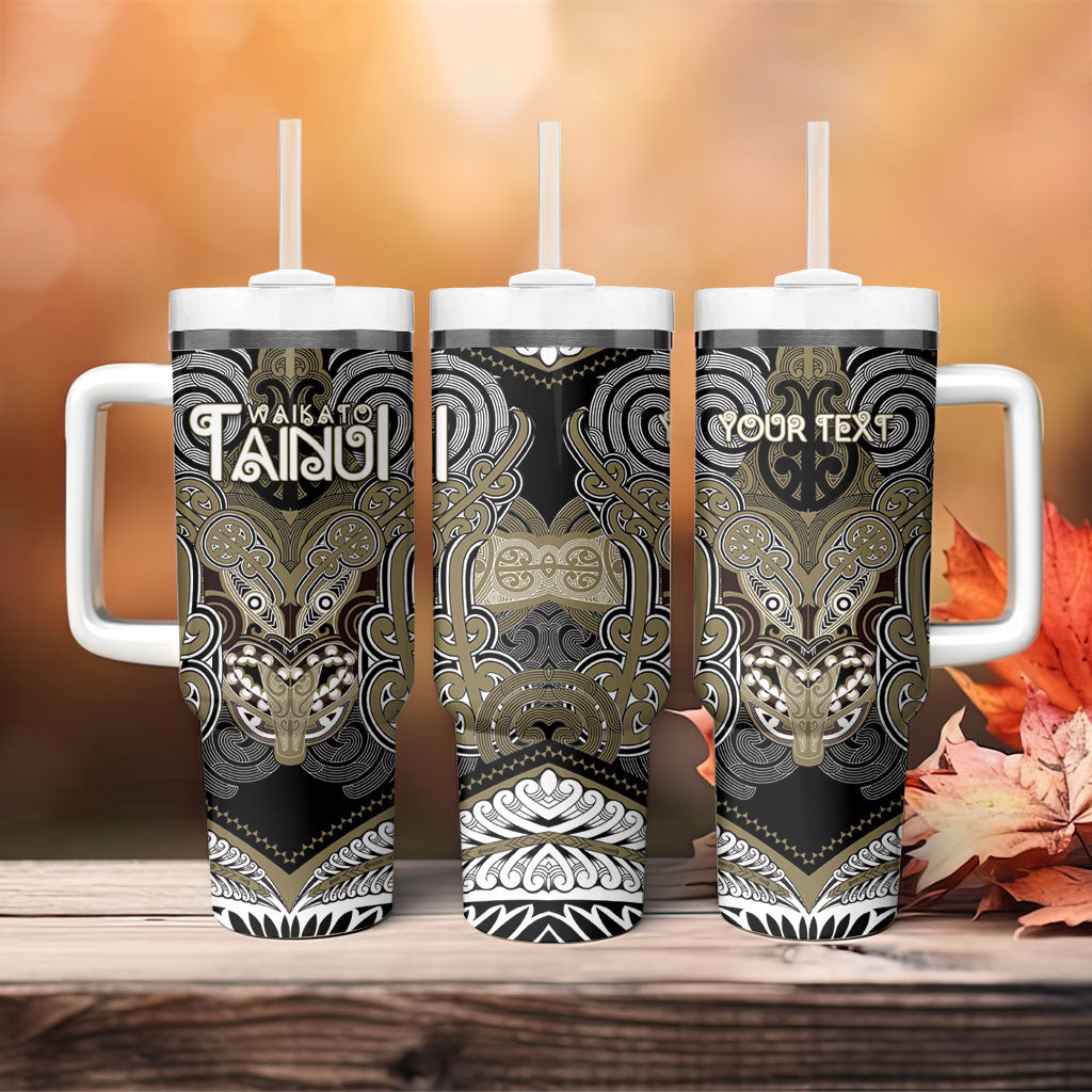 Aotearoa Iwi Waikato Tainui Personalised Tumbler With Handle Maori Kowhaiwhai Pattern