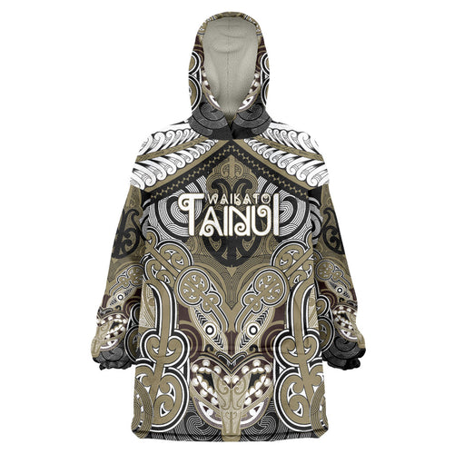 Aotearoa Iwi Waikato Tainui Personalised Wearable Blanket Hoodie Maori Kowhaiwhai Pattern