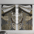 Aotearoa Iwi Waikato Tainui Window Curtain Maori Kowhaiwhai Pattern