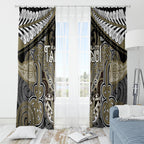 Aotearoa Iwi Waikato Tainui Window Curtain Maori Kowhaiwhai Pattern