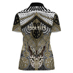 Aotearoa Iwi Waikato Tainui Personalised Women Polo Shirt Maori Kowhaiwhai Pattern