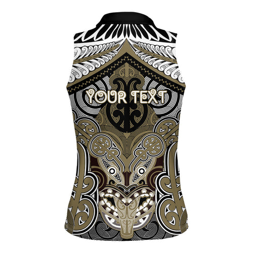 Aotearoa Iwi Waikato Tainui Personalised Women Sleeveless Polo Shirt Maori Kowhaiwhai Pattern