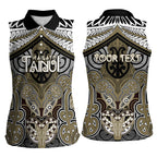 Aotearoa Iwi Waikato Tainui Personalised Women Sleeveless Polo Shirt Maori Kowhaiwhai Pattern