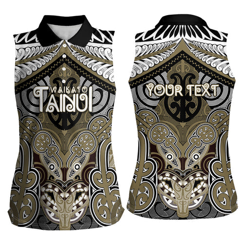 Aotearoa Iwi Waikato Tainui Personalised Women Sleeveless Polo Shirt Maori Kowhaiwhai Pattern
