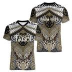 Aotearoa Iwi Waikato Tainui Personalised Women V-Neck T-Shirt Maori Kowhaiwhai Pattern