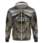 Aotearoa Iwi Waikato Tainui Personalised Zip Hoodie Maori Kowhaiwhai Pattern