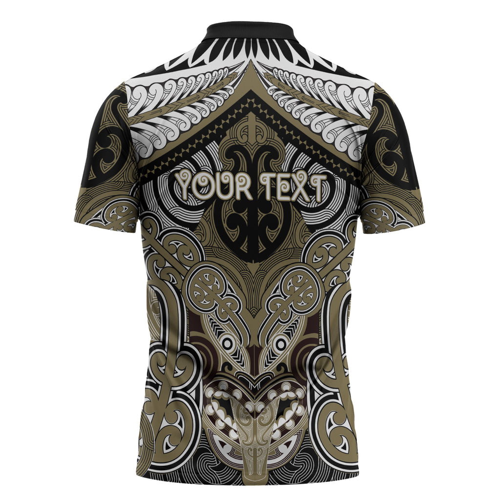 Aotearoa Iwi Waikato Tainui Personalised Zipper Polo Shirt Maori Kowhaiwhai Pattern