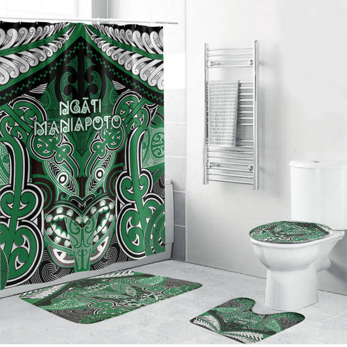 Aotearoa Iwi Ngati Maniapoto Bathroom Set Maori Kowhaiwhai Pattern