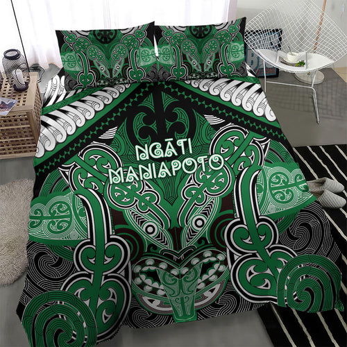 Aotearoa Iwi Ngati Maniapoto Bedding Set Maori Kowhaiwhai Pattern
